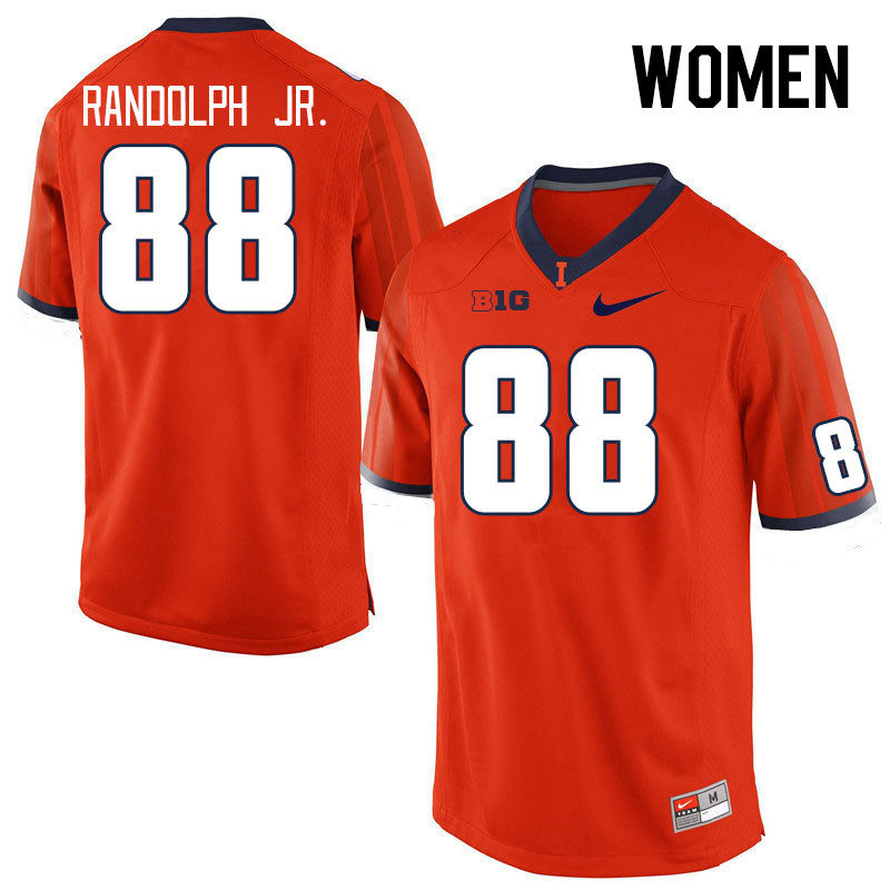 Women #88 Keith Randolph Jr. Illinois Fighting Illini College Football Jerseys Stitched Sale-Orange